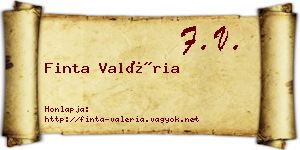 Finta Valéria névjegykártya